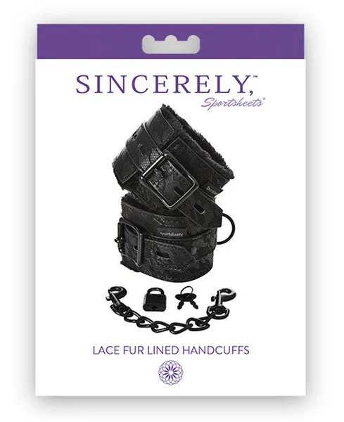 Couples Sportsheets Sincerely Lace Fur Lined Handcuffs
