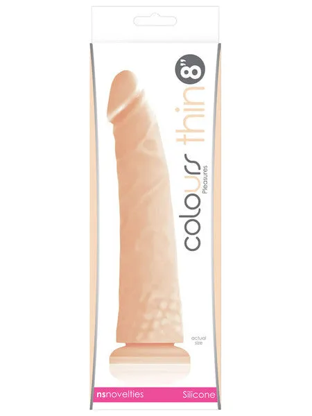 Dildos Colours Pleasures Thin 8 in Dildo White NS Novelties