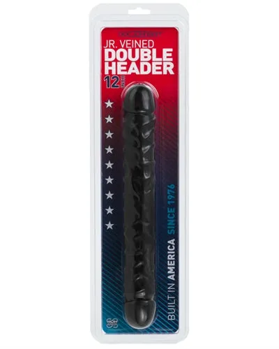 Dildos Jr Veined Double Header 12 Inches Black Doc Johnson