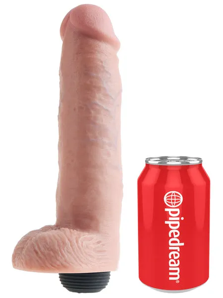 Dildos King Cock 10 in Squirting Cock w Balls Flesh Pipedream Products
