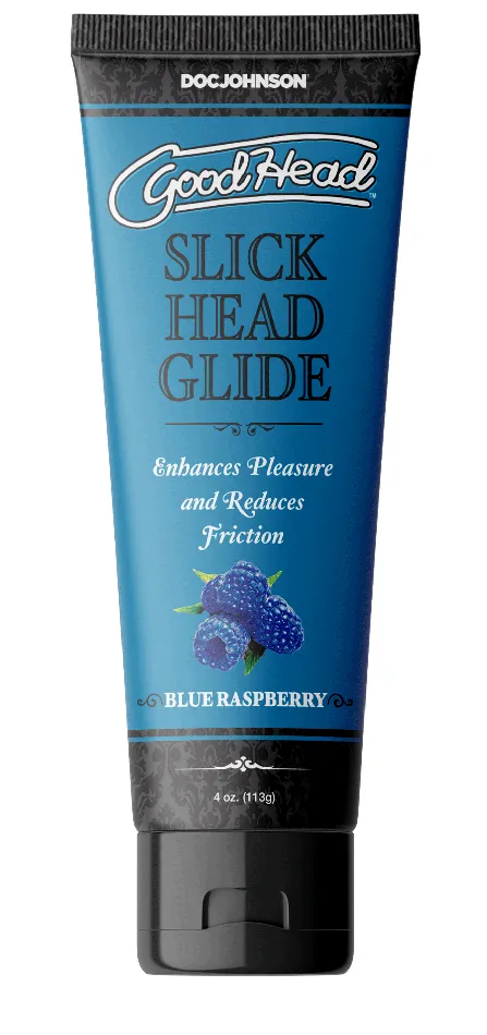 Doc Johnson Vibrators Goodhead Slick Head Glide Blue Raspberry 4 Oz
