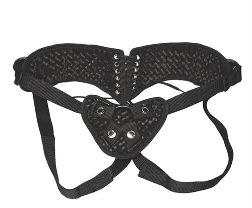 Female Sex Toys Lux Fetish Diamond Velvet Strapon Corset Black