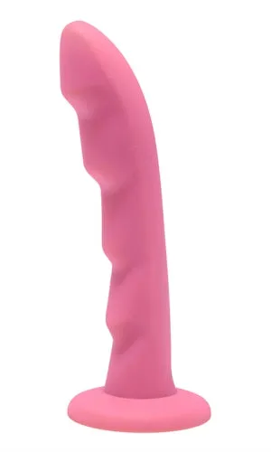 Female Sex Toys XR Brands Strap U Ripples Silicone Dildo Strap on Compatible Pink