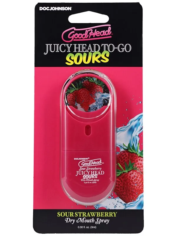 GoodHead Juicy Head Dry Mouth Spray ToGo Sour Strawberry 30 fl oz Doc Johnson Male Sex Toys GoodHead Juicy Head Dry Mouth Spray ToGo Sour Strawberry 30 fl oz Doc Johnson Male Sex Toys