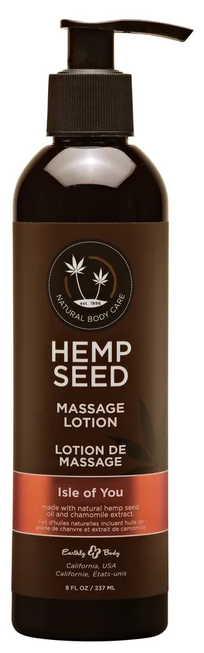 Hemp Seed Massage Lotion Isle of You 8 Fl Oz 237ml Earthly Body Couples