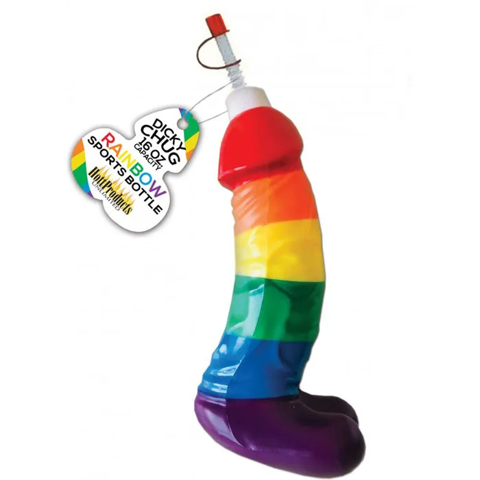 Hott Products Anal Rainbow Dicky Chug Sports Bottle 16 Oz Capacity