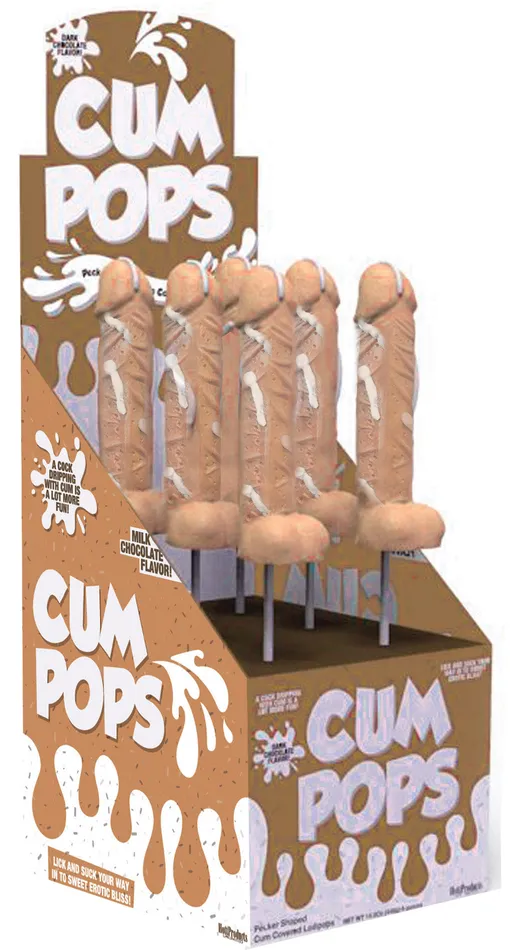 Hott Products Male Sex Toys Cum Cock Pops Milk Chocolate 6 Piece POP Display Hott Products Male Sex Toys Cum Cock Pops Milk Chocolate 6 Piece POP Display
