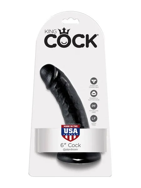 King Cock 6 in Cock Black Pipedream Products Dildos