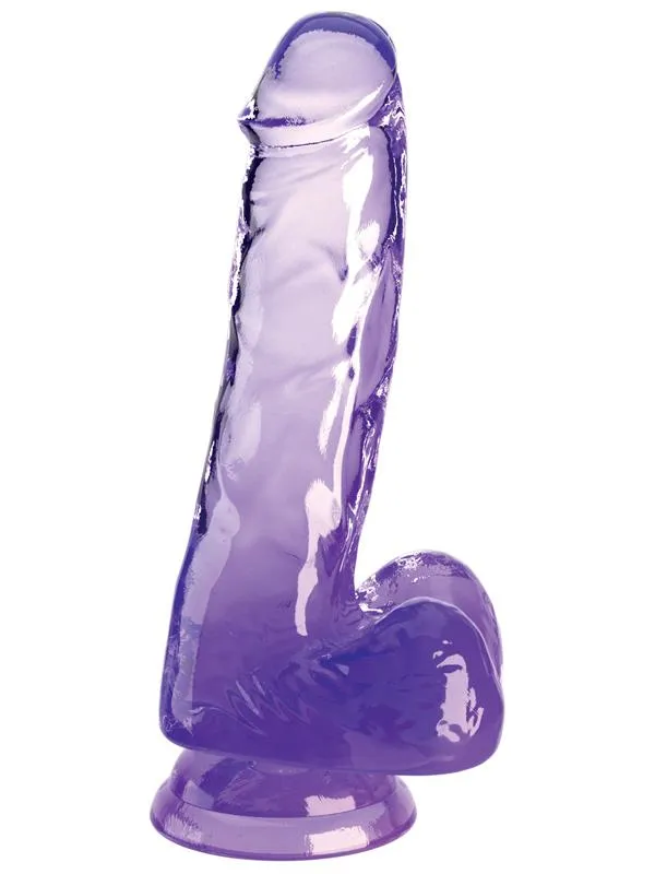 King Cock Clear 6 in with balls Purple Pipedream Products Dildos