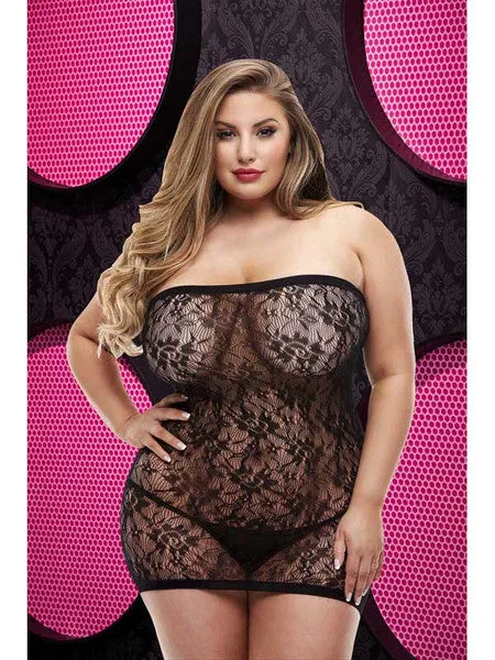 Lapdance Lingerie Anal Lace Mini Dress LC54 Black XL
