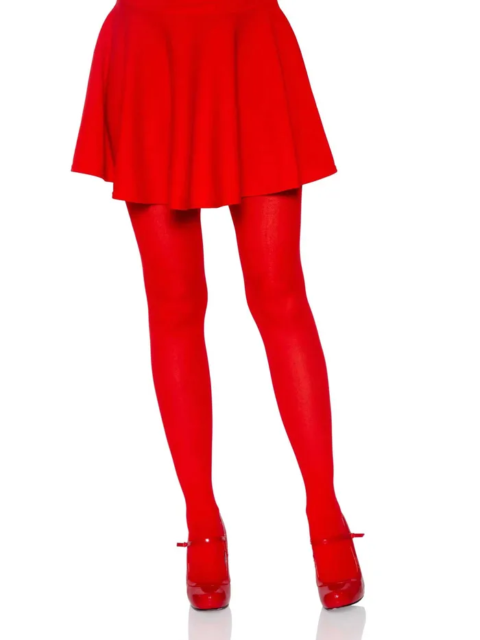 Leg Avenue Vibrators Nylon Tights One Size Red