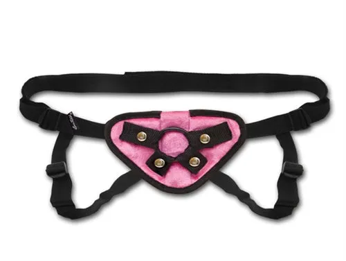 Lux Fetish Female Sex Toys Pink Velvet Strapon Harness