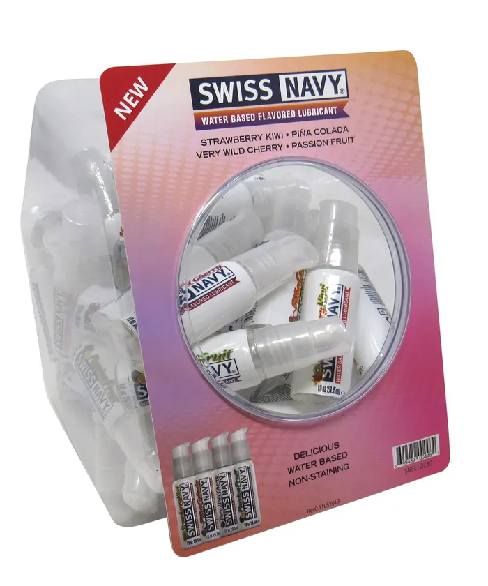 MD Science Lab Swiss Navy 4 Flavored 1oz 50ct Fishbowl Vibrators