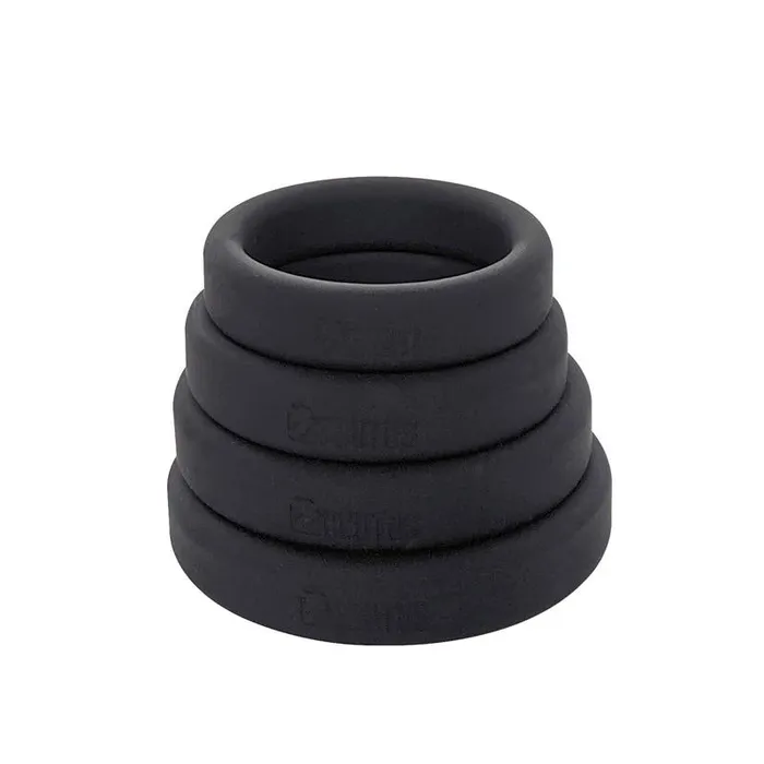 Male Sex Toys Brutus Flat Slick Silicone Cock Ring diam 55 mm Black