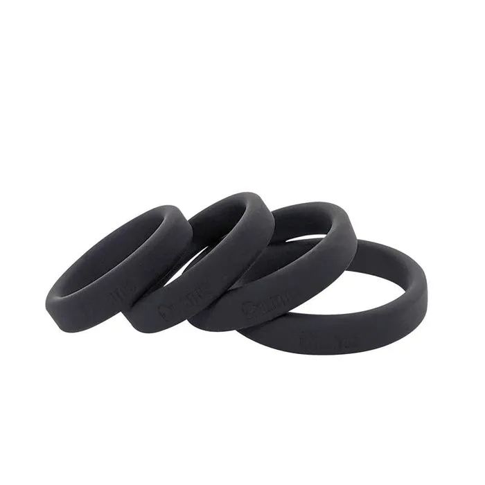 Male Sex Toys Brutus Flat Slick Silicone Cock Ring diam 55 mm Black