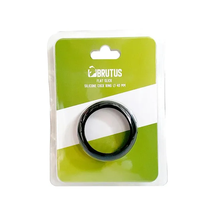 Male Sex Toys Brutus Flat Slick Silicone Cock Ring diam 55 mm Black
