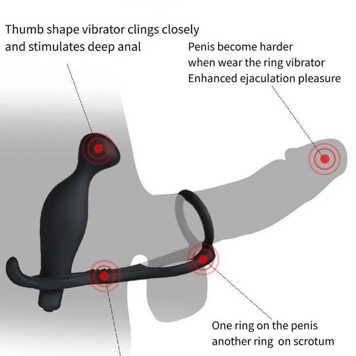 Male Sex Toys Silicone 10 frequency Butt Plug m Vibrators Delay Ejaculation Penis Ring Anal Plug Vibrator Gentle Caress