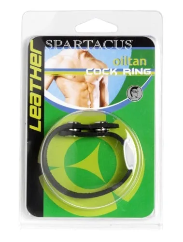 Male Sex Toys Spartacus CRing With Snaps Soft Leather Black