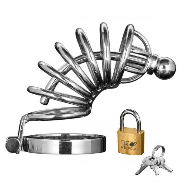 Master Series Male Sex Toys Asylum 6 Ring Locking Chastity Cage