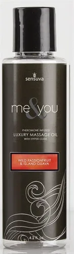 Me and You Massage Oil Wild Passionfruit and Island Guava 42 Fl Oz Sensuva Couples