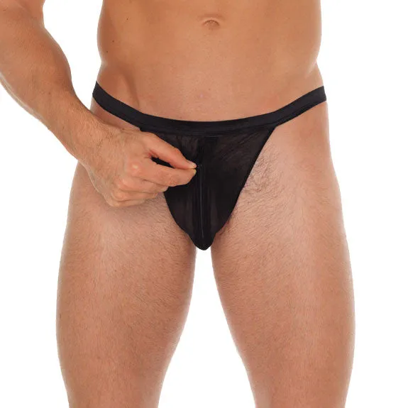Mens Black GString With Pouch Rimba Anal