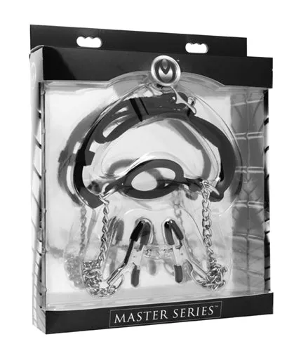 Mutiny Silicone ORing Gag and Nipple Clamps XR Brands Master Series Male Sex Toys Mutiny Silicone ORing Gag and Nipple Clamps XR Brands Master Series Male Sex Toys