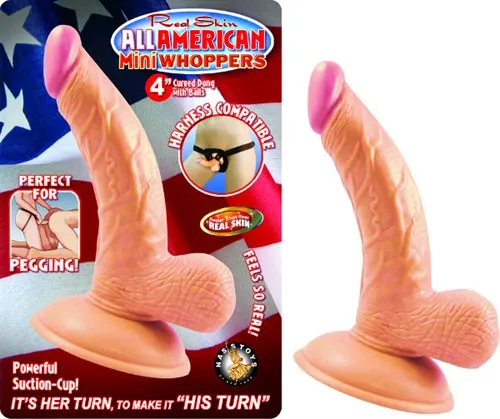 Nasstoys Dildos All American Mini Whoppers 4Inch Curved Dong With Balls Flesh Nasstoys Dildos All American Mini Whoppers 4Inch Curved Dong With Balls Flesh
