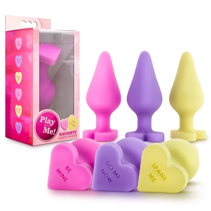 Naughty Candy Hearts Display 9 Pieces Assorted Colors Blush Vibrators
