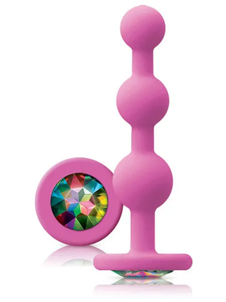 NS Novelties Glams Ripple Rainbow Gem Pink Vibrators
