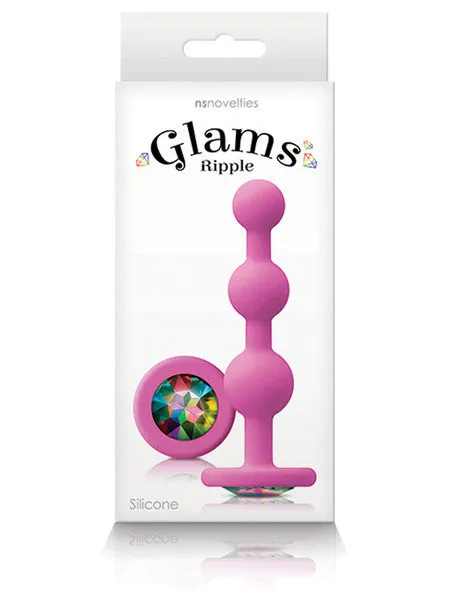 NS Novelties Glams Ripple Rainbow Gem Pink Vibrators