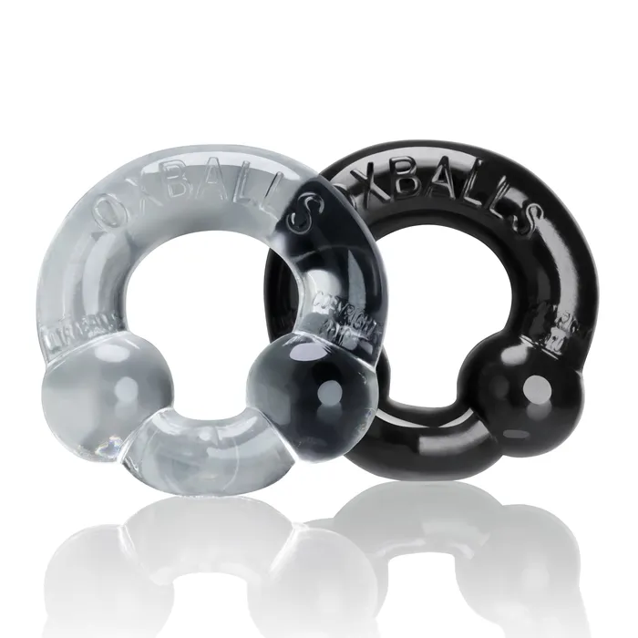 Oxballs Anal Ultraballs 2 Piece Cockring Set Black Clear