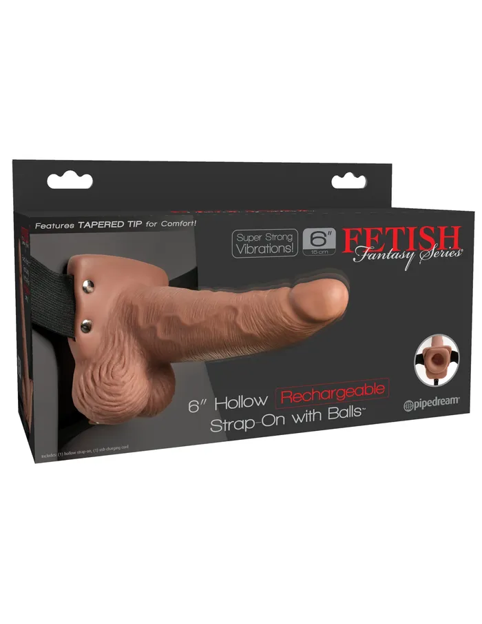 Pipedream Female Sex Toys Fetish Fantasy Series 6 Inch Hollow Rechargeable Strapon With Balls Tan Pipedream Female Sex Toys Fetish Fantasy Series 6 Inch Hollow Rechargeable Strapon With Balls Tan
