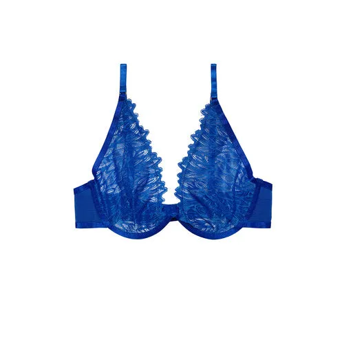 Playful Promises Hustler Margot Cobalt High Apex Wire Lace Bra Couples