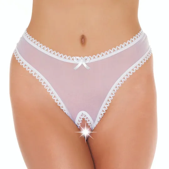Rimba Vibrators White Open Crotch GString