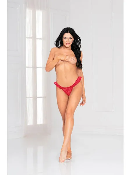 Seven Til Midnight Vibrators Lace Ruffle Thong 11145 Red M H