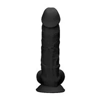 Silicone Dual Density Dildo With Balls 7 Inch Real Rock Dildos