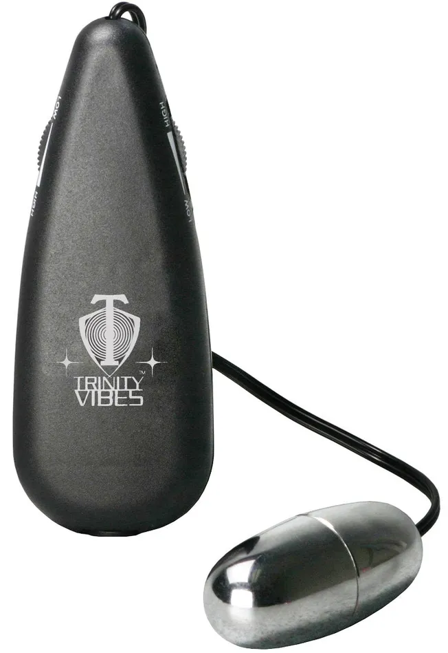 Silver Vibrating Egg XR Brands Trinity Vibes Female Sex Toys