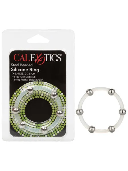 Steel Beaded Silicone Ring XLarge CalExotics Male Sex Toys