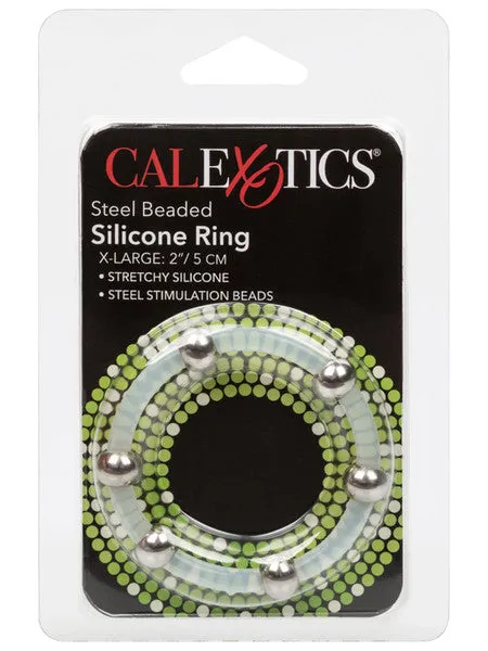 Steel Beaded Silicone Ring XLarge CalExotics Male Sex Toys