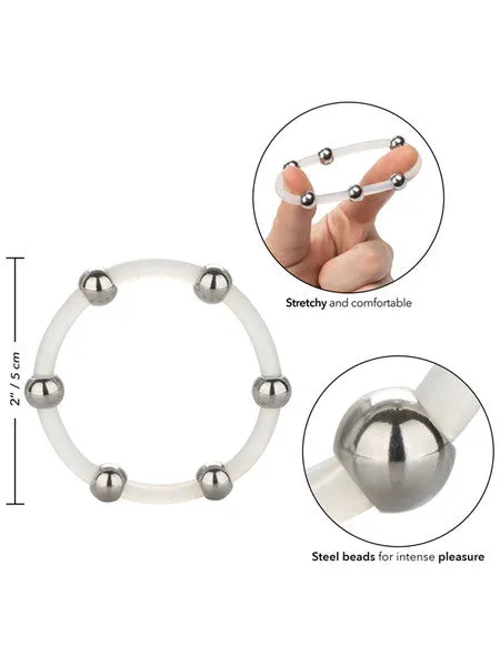 Steel Beaded Silicone Ring XLarge CalExotics Male Sex Toys