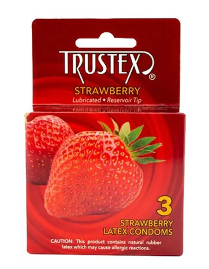 Trustex Flavored Lubricated Condoms 3 Pack Strawberry Trustex Enhancers