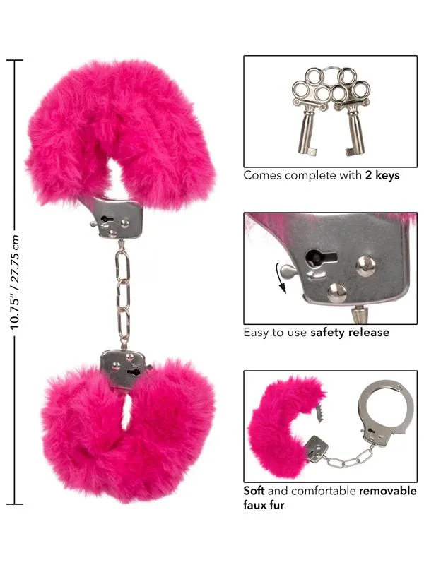 Ultra Fluffy Furry Cuffs Pink CalExotics Vibrators Ultra Fluffy Furry Cuffs Pink CalExotics Vibrators