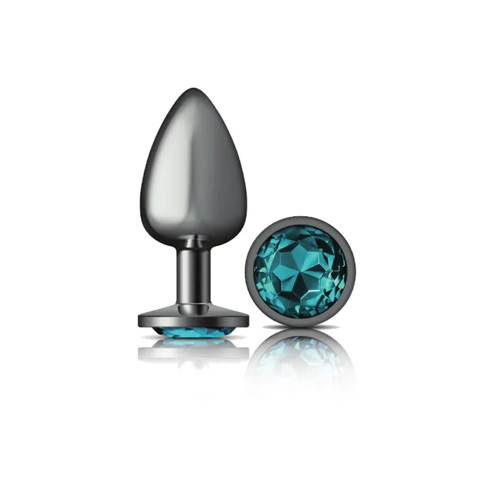 Viben Anal Cheeky CharmsGunmetal Metal Butt Plug RoundTealLarge