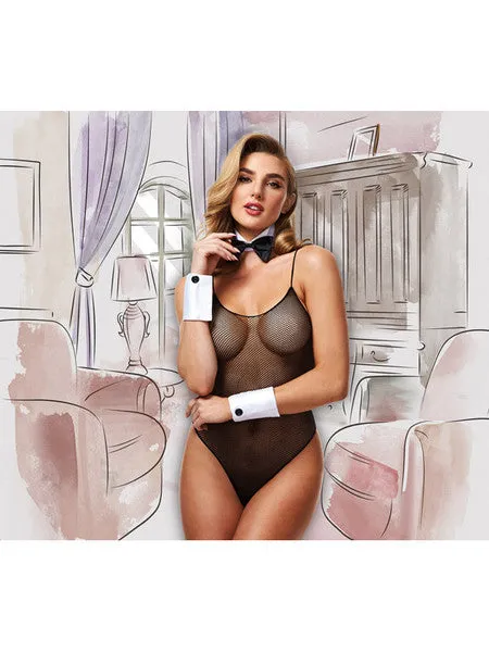Vibrators 4 Piece Fishnet Deluxe Tuxedo Bunny Teddy BLD1406 Baci