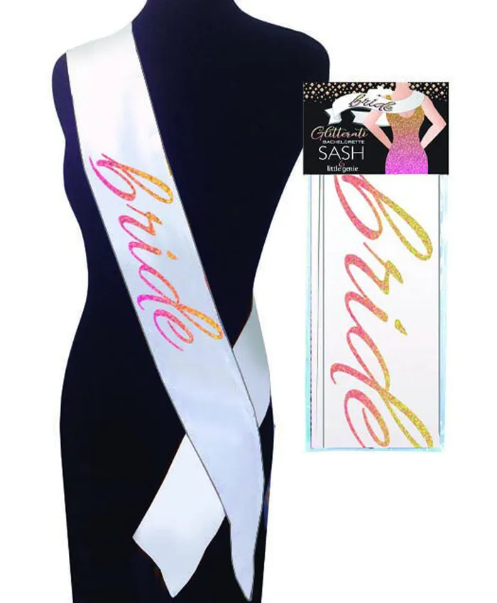 Vibrators Little Genie Glitterati Bride Sash White