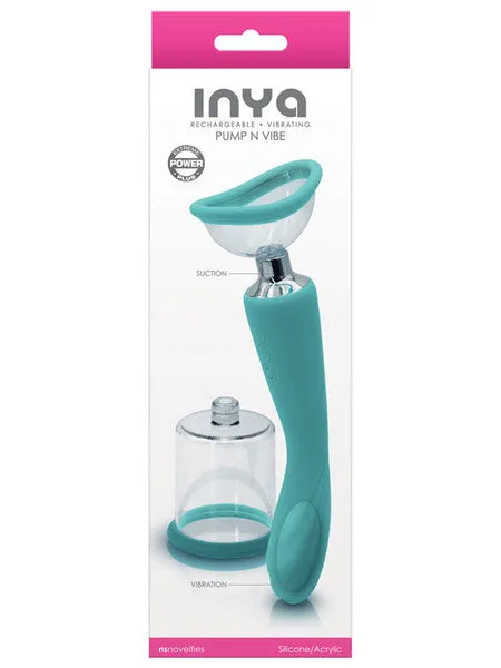 Vibrators NS Novelties INYA Pump and Vibe Teal Vibrators NS Novelties INYA Pump and Vibe Teal