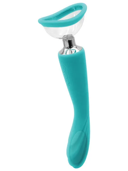 Vibrators NS Novelties INYA Pump and Vibe Teal Vibrators NS Novelties INYA Pump and Vibe Teal