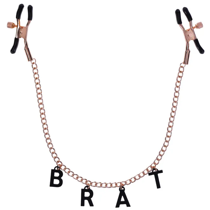 Vibrators Sportsheets Brat Charmed Nipple Clamps Rose Gold