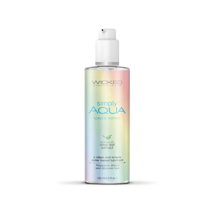 Wicked Sensual Care Lubricants Simply Aqua Water Based Lubricant 4 Fl Oz Special Edition