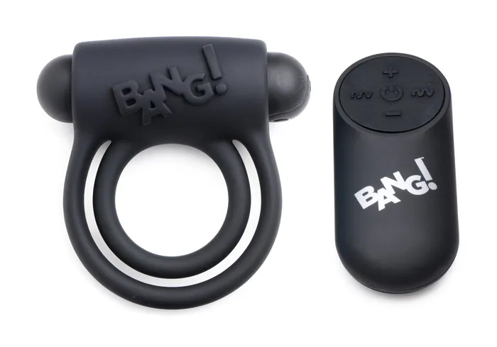 XR Brands Bang Male Sex Toys Bang Silicone Cock Ring and Bullet With Remote Control Black XR Brands Bang Male Sex Toys Bang Silicone Cock Ring and Bullet With Remote Control Black